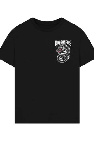 Dragonfire Legendary Chinese Dragon with Flames Graphic Design T-Shirt