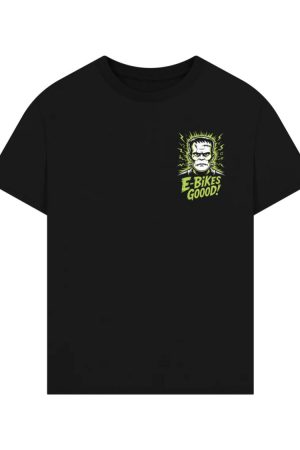 Frankenstein Monster E-Bikes Good Retro Horror Design T-Shirt